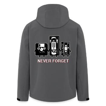 VERGESSEN SIE NIE CASETTE DISKETTE LUSTIG - Recycelte Männer Softshell-Jacke von Stanley/Stella - Anthrazit - Hinten - AI Model Male 185 light (185cm)