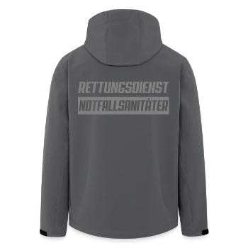 Notfallsanitäter Rettungsdienst - Recycelte Männer Softshell-Jacke von Stanley/Stella - Anthrazit - Hinten - AI Model Male 185 light (185cm)