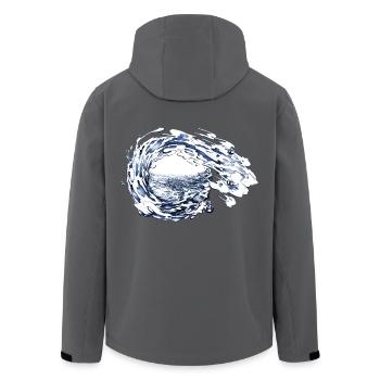 Wasser - Recycelte Männer Softshell-Jacke von Stanley/Stella - Anthrazit - Hinten - AI Model Male 185 light (185cm)