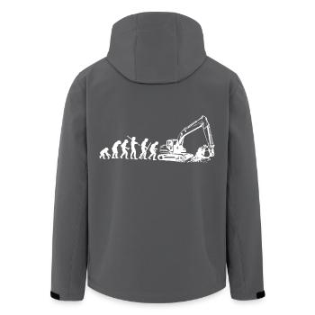 BAGGER BERUF GESCHENK JOB TIEFBAU RAUPE DIGGER - Recycelte Männer Softshell-Jacke von Stanley/Stella - Anthrazit - Hinten - AI Model Male 185 light (185cm)