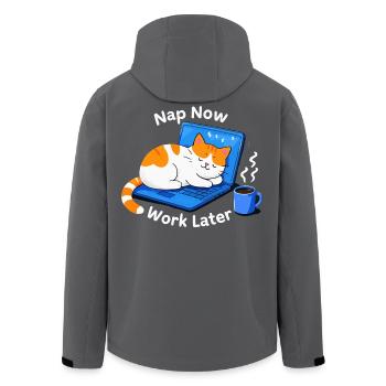 Nickerchen Jetzt später arbeiten - Recycelte Männer Softshell-Jacke von Stanley/Stella - Anthrazit - Hinten - AI Model Male 185 light (185cm)