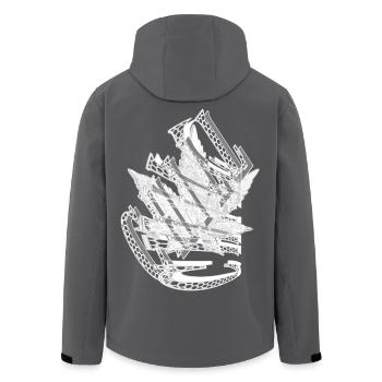 CHILL Hanf Blatt - Recycelte Männer Softshell-Jacke von Stanley/Stella - Anthrazit - Hinten - AI Model Male 185 light (185cm)