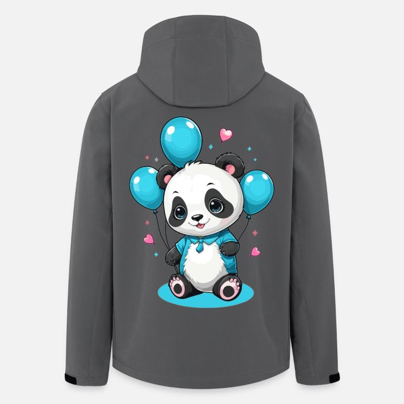 Süße Panda Bär - Recycelte Männer Softshell-Jacke von Stanley/Stella - Anthrazit