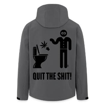 Arrêtez la merde ! (Cannabis / Marijuana / Chanvre / B) - Veste softshell homme en polyester recyclé Stanley/Stella - charbon - Dos - AI Model Male 185 light (185cm)