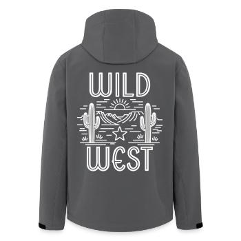 Wilder Westen - Recycelte Männer Softshell-Jacke von Stanley/Stella - Anthrazit - Hinten - AI Model Male 185 light (185cm)