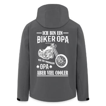 Biker Opa Motorrad Geschenk - Recycelte Männer Softshell-Jacke von Stanley/Stella - Anthrazit - Hinten - AI Model Male 185 light (185cm)