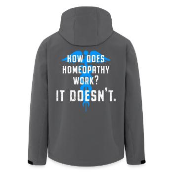 Anti Homöopathie How Homeopathy Work - It Doesn't - Recycelte Männer Softshell-Jacke von Stanley/Stella - Anthrazit - Hinten - AI Model Male 185 light (185cm)