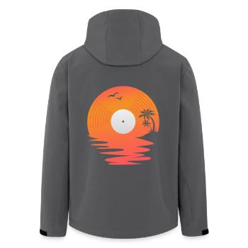 Vinyl Schallplatte Retro Meer Sunset DJ Geschenk - Recycelte Männer Softshell-Jacke von Stanley/Stella - Anthrazit - Hinten - AI Model Male 185 light (185cm)