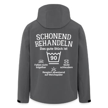 Schonend Behandeln Neunzig Geschenk 90. Geburtstag - Recycelte Männer Softshell-Jacke von Stanley/Stella - Anthrazit - Hinten - AI Model Male 185 light (185cm)