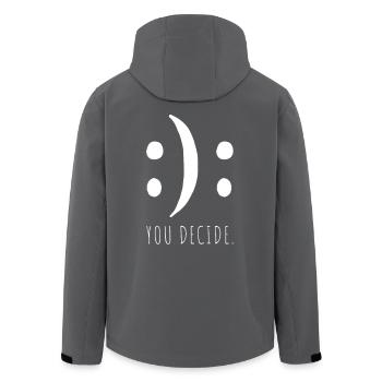 You Decide Du Entscheidest Gute Schlechte Laune - Recycelte Männer Softshell-Jacke von Stanley/Stella - Anthrazit - Hinten - AI Model Male 185 light (185cm)