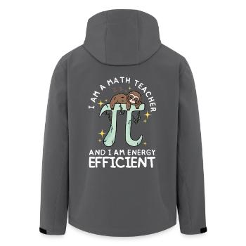 Humor - Mathelehrer und energieeffizient - Recycelte Männer Softshell-Jacke von Stanley/Stella - Anthrazit - Hinten - AI Model Male 185 light (185cm)