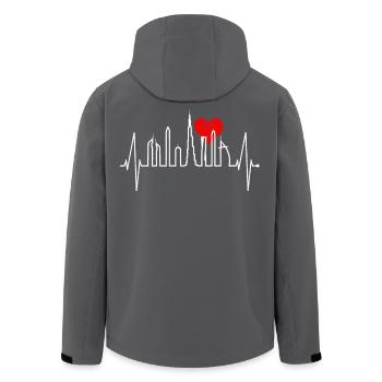 Dubai Skyline Herzschlag Burj Khalifa Silhouette - Recycelte Männer Softshell-Jacke von Stanley/Stella - Anthrazit - Hinten - AI Model Male 185 light (185cm)