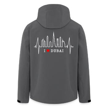 Dubai Skyline Herzschlag Burj Khalifa Silhouette - Recycelte Männer Softshell-Jacke von Stanley/Stella - Anthrazit - Hinten - AI Model Male 185 light (185cm)