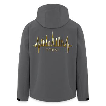 Dubai Skyline Herzschlag Burj Khalifa Silhouette - Recycelte Männer Softshell-Jacke von Stanley/Stella - Anthrazit - Hinten - AI Model Male 185 light (185cm)
