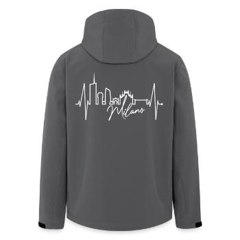 Mailand Skyline Italien Herzschlag Fan Love Milano - Recycelte Männer Softshell-Jacke von Stanley/Stella - Anthrazit - Hinten - AI Model Male 185 light (185cm)