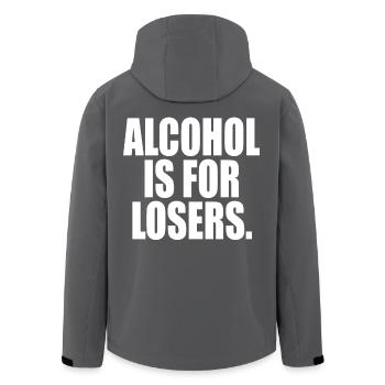 Alcohol Is For Losers Alkoholfrei Sober Ohne Alk - Recycelte Männer Softshell-Jacke von Stanley/Stella - Anthrazit - Hinten - AI Model Male 185 light (185cm)