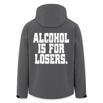 Alcohol Is For Losers Alkoholfrei Sober Ohne Alk - Recycelte Männer Softshell-Jacke von Stanley/Stella - Anthrazit - Hinten - AI Model Male 185 light (185cm)
