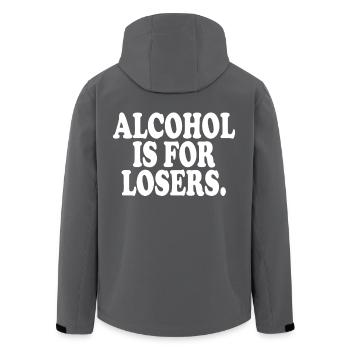 Alcohol Is For Losers Alkoholfrei Sober Ohne Alk - Recycelte Männer Softshell-Jacke von Stanley/Stella - Anthrazit - Hinten - AI Model Male 185 light (185cm)