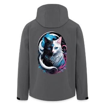 Yin und Yang Fantasiekatze - Recycelte Männer Softshell-Jacke von Stanley/Stella - Anthrazit - Hinten - AI Model Male 185 light (185cm)