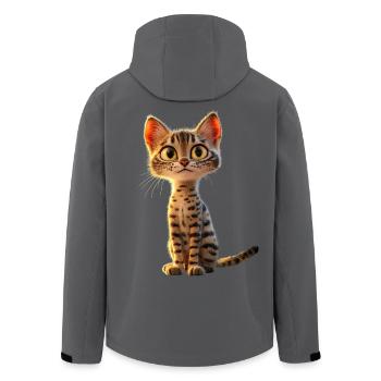 Savannah Katze Cat Mama Süße Serval Leopard Katzen - Recycelte Männer Softshell-Jacke von Stanley/Stella - Anthrazit - Hinten - AI Model Male 185 light (185cm)