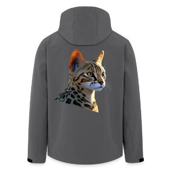 Savannah Katze Cat Mama Süße Serval Leopard Katzen - Recycelte Männer Softshell-Jacke von Stanley/Stella - Anthrazit - Hinten - AI Model Male 185 light (185cm)