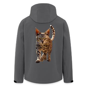 Savannah Katze Cat Mama Süße Serval Leopard Katzen - Recycelte Männer Softshell-Jacke von Stanley/Stella - Anthrazit - Hinten - AI Model Male 185 light (185cm)