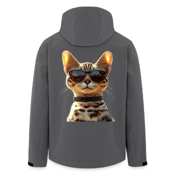 Savannah Katze Cat Mama Süße Serval Leopard Katzen - Recycelte Männer Softshell-Jacke von Stanley/Stella - Anthrazit - Hinten - AI Model Male 185 light (185cm)