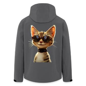 Savannah Katze Cat Mama Süße Serval Leopard Katzen - Recycelte Männer Softshell-Jacke von Stanley/Stella - Anthrazit - Hinten - AI Model Male 185 light (185cm)
