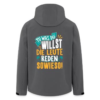 Tu was du willst Geschenk - Recycelte Männer Softshell-Jacke von Stanley/Stella - Anthrazit - Hinten - AI Model Male 185 light (185cm)