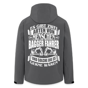 BAGGER MASCHINENFÜHRER TIEFBAU BERUF ARBEIT JOB - Recycelte Männer Softshell-Jacke von Stanley/Stella - Anthrazit - Hinten - AI Model Male 185 light (185cm)