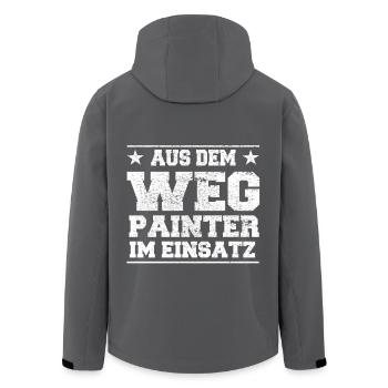 Aus dem Weg Painter im Einsatz Design - Recycelte Männer Softshell-Jacke von Stanley/Stella - Anthrazit - Hinten - AI Model Male 185 light (185cm)