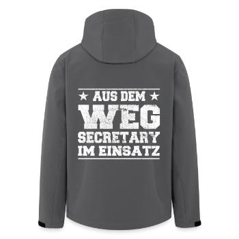 Aus dem Weg Secretary im Einsatz Design - Recycelte Männer Softshell-Jacke von Stanley/Stella - Anthrazit - Hinten - AI Model Male 185 light (185cm)