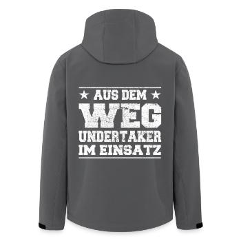 Aus dem Weg Untertaker im Einsatz Design - Recycelte Männer Softshell-Jacke von Stanley/Stella - Anthrazit - Hinten - AI Model Male 185 light (185cm)