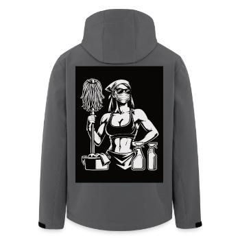 Fitness Putzfrau, Putzen und Workout Design - Recycelte Männer Softshell-Jacke von Stanley/Stella - Anthrazit - Hinten - AI Model Male 185 light (185cm)