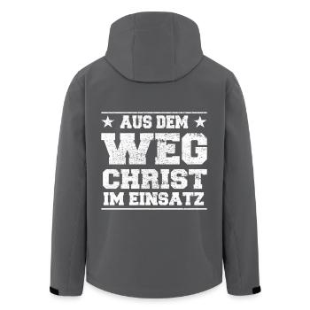 Aus dem Weg Christ im Einsatz Design - Recycelte Männer Softshell-Jacke von Stanley/Stella - Anthrazit - Hinten - AI Model Male 185 light (185cm)