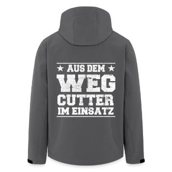 Aus dem Weg Cutter im Einsatz Design - Recycelte Männer Softshell-Jacke von Stanley/Stella - Anthrazit - Hinten - AI Model Male 185 light (185cm)