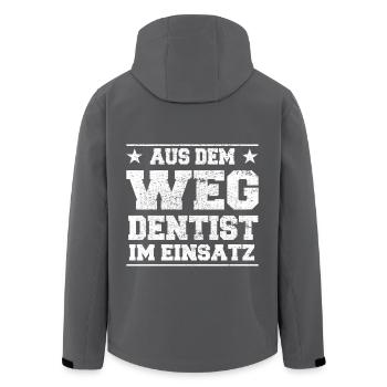 Aus dem Weg Dentist im Einsatz Design - Recycelte Männer Softshell-Jacke von Stanley/Stella - Anthrazit - Hinten - AI Model Male 185 light (185cm)