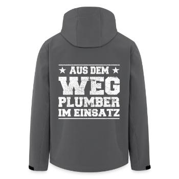 Aus dem Weg Plumper im Einsatz Design - Recycelte Männer Softshell-Jacke von Stanley/Stella - Anthrazit - Hinten - AI Model Male 185 light (185cm)