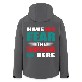 Have no Fear the Tierpfleger is here Outfit - Recycelte Männer Softshell-Jacke von Stanley/Stella - Anthrazit - Hinten - AI Model Male 185 light (185cm)
