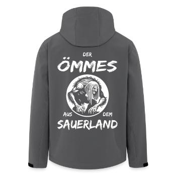 Der Ömmes aus dem Sauerland – Fabelwesen Design - Recycelte Männer Softshell-Jacke von Stanley/Stella - Anthrazit - Hinten - AI Model Male 185 light (185cm)