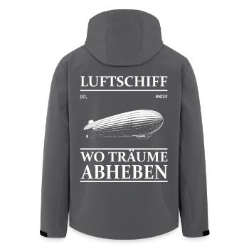 Zeppelin Luftschiffe Design, wo Träume Abheben - Recycelte Männer Softshell-Jacke von Stanley/Stella - Anthrazit - Hinten - AI Model Male 185 light (185cm)