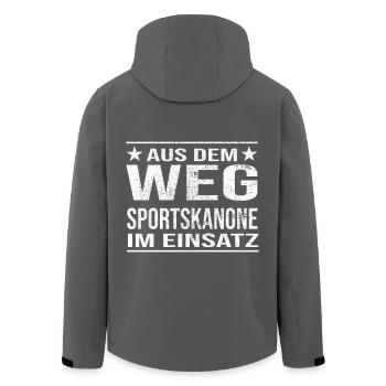 Aus dem Weg Sportskanone im Einsatz Design - Recycelte Männer Softshell-Jacke von Stanley/Stella - Anthrazit - Hinten - AI Model Male 185 light (185cm)