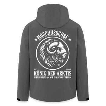 Moschusochse König der Arktis - Unaufhaltsam! - Recycelte Männer Softshell-Jacke von Stanley/Stella - Anthrazit - Hinten - AI Model Male 185 light (185cm)