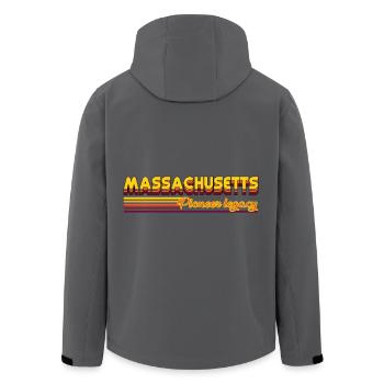 cooles Massachusetts USA Bundesstaaten Design - Recycelte Männer Softshell-Jacke von Stanley/Stella - Anthrazit - Hinten - AI Model Male 185 light (185cm)