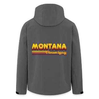 cooles Montana USA Bundesstaaten Design - Recycelte Männer Softshell-Jacke von Stanley/Stella - Anthrazit - Hinten - AI Model Male 185 light (185cm)