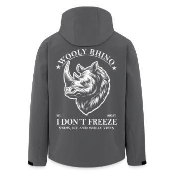 Wollnashorn - Ich friere nicht und Eiszeit Design - Recycelte Männer Softshell-Jacke von Stanley/Stella - Anthrazit - Hinten - AI Model Male 185 light (185cm)