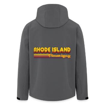 cooles Rhode Island USA Bundesstaaten Design - Recycelte Männer Softshell-Jacke von Stanley/Stella - Anthrazit - Hinten - AI Model Male 185 light (185cm)