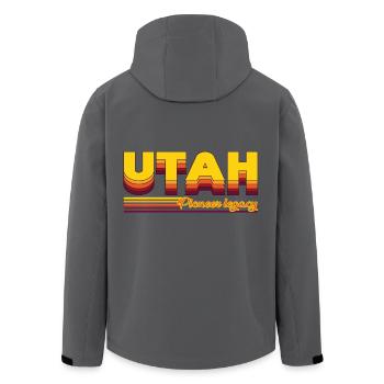 cooles Utah USA Bundesstaaten Design - Recycelte Männer Softshell-Jacke von Stanley/Stella - Anthrazit - Hinten - AI Model Male 185 light (185cm)