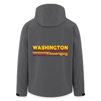 cooles Washington USA Bundesstaaten Design - Recycelte Männer Softshell-Jacke von Stanley/Stella - Anthrazit - Hinten - AI Model Male 185 light (185cm)