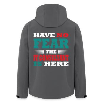 Have no Fear the IT Berater is here Outfit - Recycelte Männer Softshell-Jacke von Stanley/Stella - Anthrazit - Hinten - AI Model Male 185 light (185cm)
